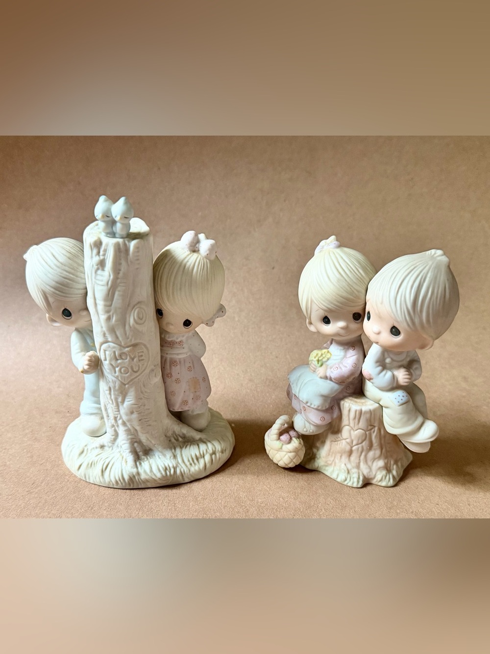 1978-79 Precious Moments 1st Ed Pair - Love One Another & Thee I Love OG Boxes